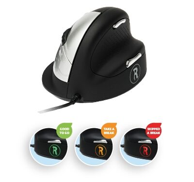 R-Go HE Break Mouse, Ergonomisch muis, Anti-RSI software, Medium (Handlengte 165-185mm), Rechtshandig, bedraad